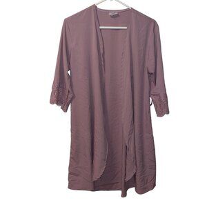 SS Weddings Mauve Duchess Robe With Lace Trim 3/4 Sleeves XS/S